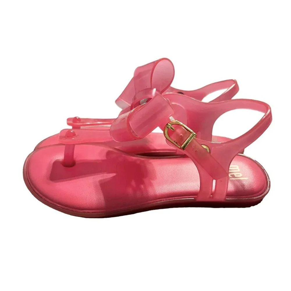 Mel By Melissa Sz 11 Pink Bow Solar Sandals